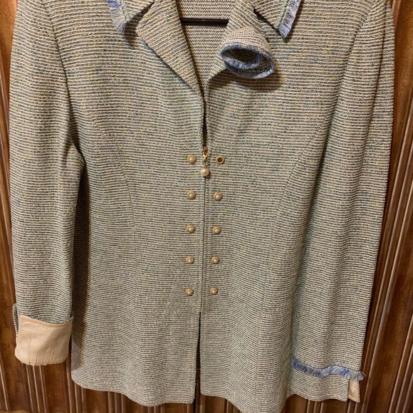 St John Collection Blue Jacket & Zip Front Size 6 - Picture 3 of 8